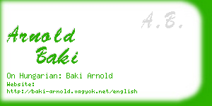 arnold baki business card